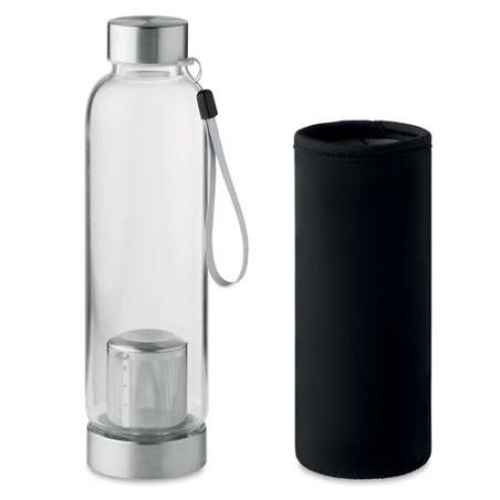 Bouteille en verre  personnalisée - UTAH TEA Matières : verre Couleurs : noir