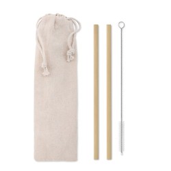 Paille en bambou  avec brosse - NATURAL STRAW Matières : bambou Couleurs : beige