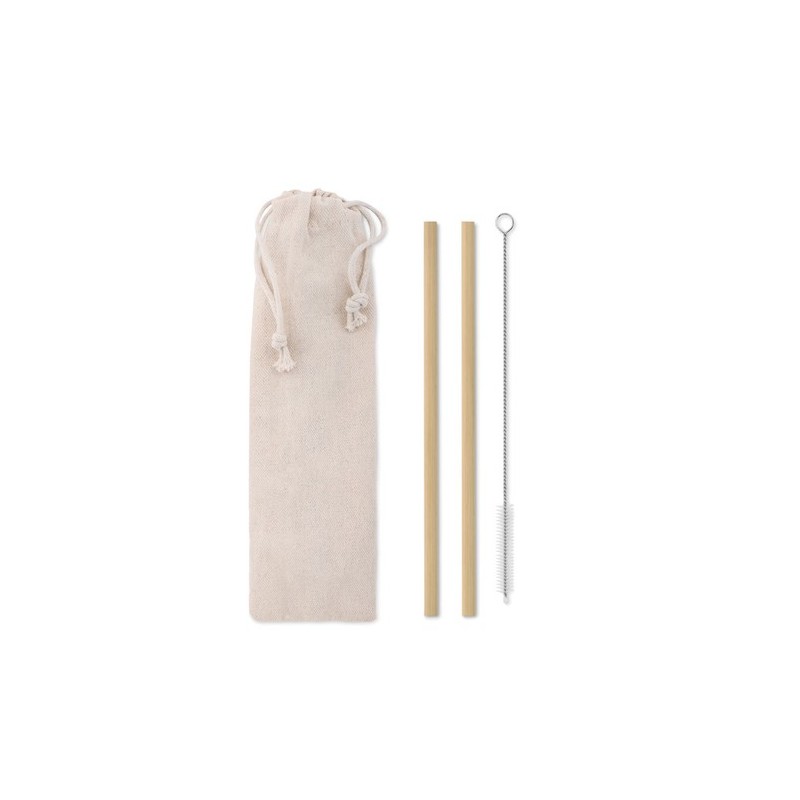 Paille en bambou  avec brosse - NATURAL STRAW Matières : bambou Couleurs : beige