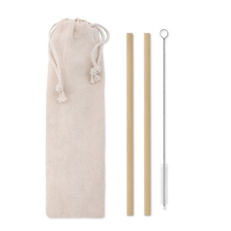 Paille en bambou  avec brosse - NATURAL STRAW Matières : bambou Couleurs : beige