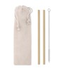 Paille en bambou  avec brosse - NATURAL STRAW Matières : bambou Couleurs : beige