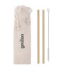 Paille en bambou  avec brosse - NATURAL STRAW Matières : bambou Couleurs : beige cadeau entreprise pas cher