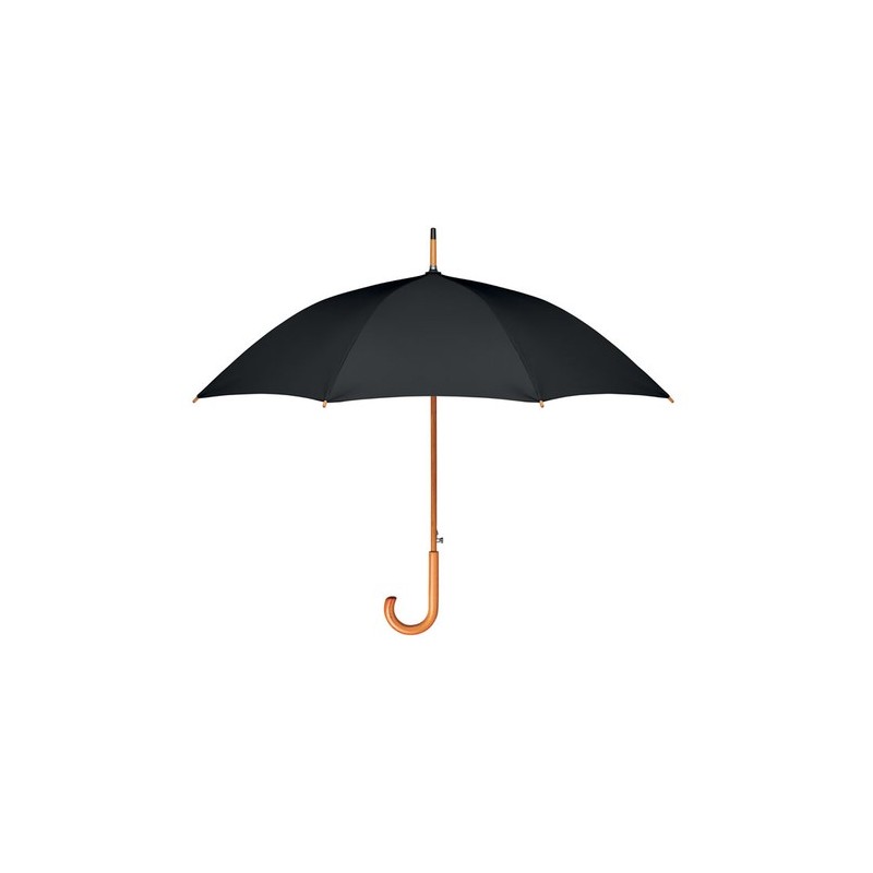Parapluie Éco-responsable 23,5'' en RPET pongé - CUMULI Matières : métal Couleurs : noir
