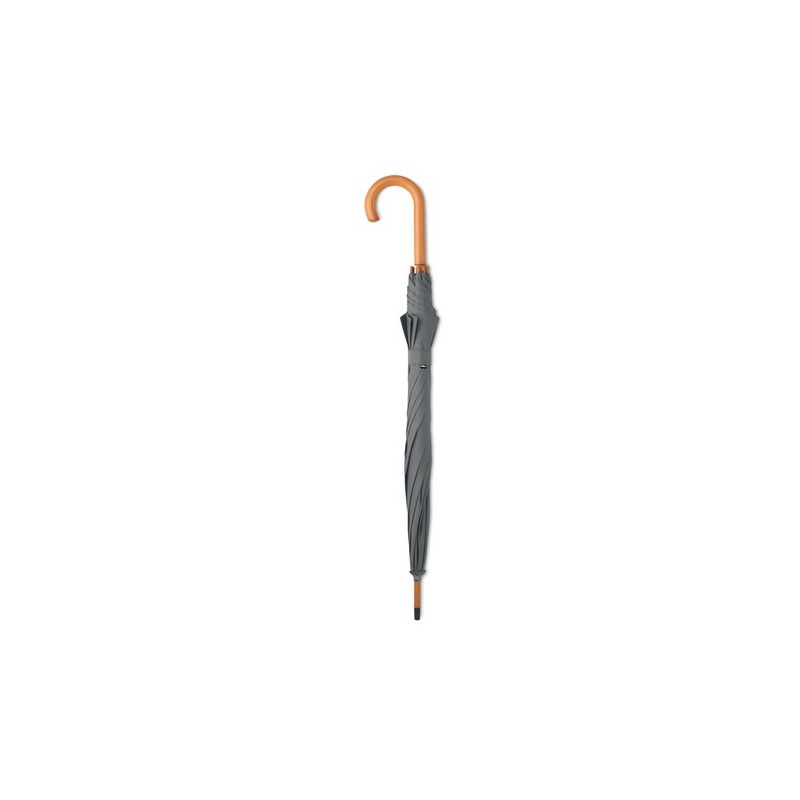 Parapluie Éco-responsable 23,5'' en RPET pongé - CUMULI Matières : métal Couleurs : gris marquage laser ultra précis