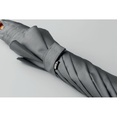 Parapluie Éco-responsable 23,5'' en RPET pongé - CUMULI Matières : métal Couleurs : gris livraison express 24h 48h