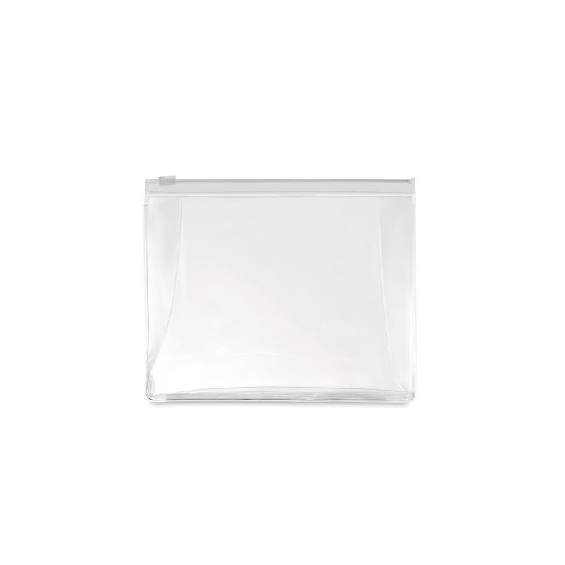 Pochette à cosmétique personnalisée COSMOBAG - Éco-responsable et pratique Matières : PVC Couleurs : blanc transparent