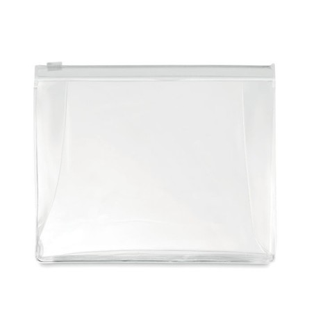 Pochette à cosmétique personnalisée COSMOBAG - Éco-responsable et pratique Matières : PVC Couleurs : blanc transparent