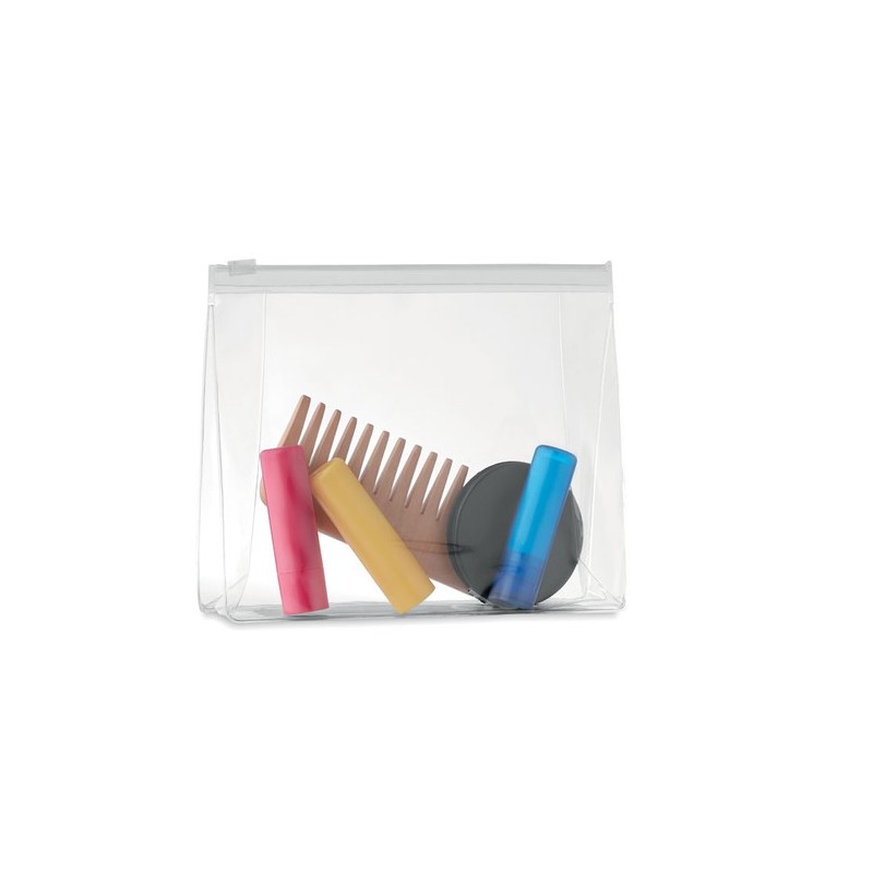 Pochette à cosmétique personnalisée COSMOBAG - Éco-responsable et pratique Matières : PVC Couleurs : blanc transparent personnal