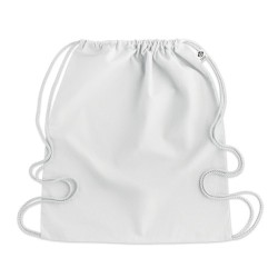 Sac à cordon personnalisé en coton organique YUKI COLOUR Matières : coton biologique Couleurs : blanc marquage couleur éclatante