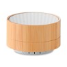Haut-parleur sans fil en bambou  - SOUND BAMBOO Couleurs : blanc personnalisable avec votre logo