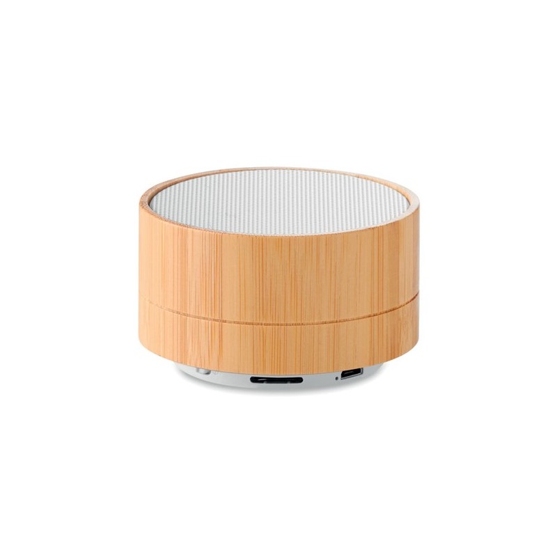 Haut-parleur sans fil en bambou  - SOUND BAMBOO Couleurs : blanc goodies publicitaire événementiel