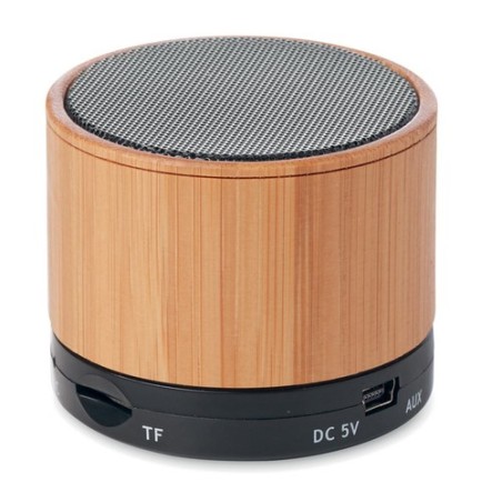 Haut-parleur sans fil  en bambou - SOUND BAMBOO Couleurs : noir cadeau entreprise pas cher