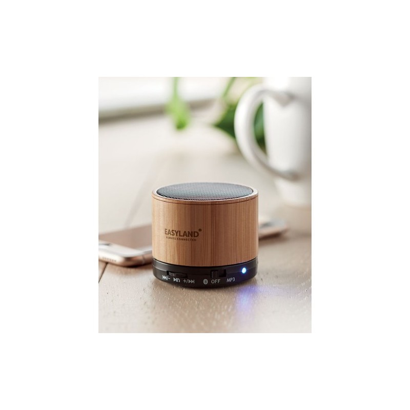 Haut-parleur sans fil bambou ROUND BAMBOO