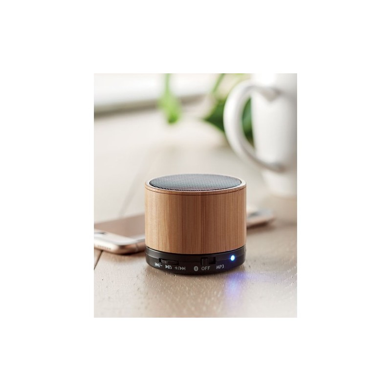 Haut-parleur sans fil bambou ROUND BAMBOO