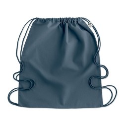Sac à cordon personnalisé en coton organique YUKI COLOUR Matières : coton biologique Couleurs : bleu objet publicitaire robuste