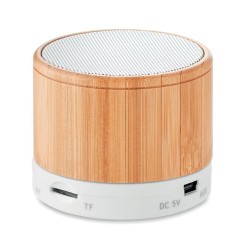 Haut-parleur sans fil  en bambou - SOUND BAMBOO Couleurs : blanc goodies publicitaire événementiel