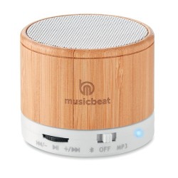 Haut-parleur sans fil  en bambou - SOUND BAMBOO Couleurs : blanc objet promotionnel éco-responsable