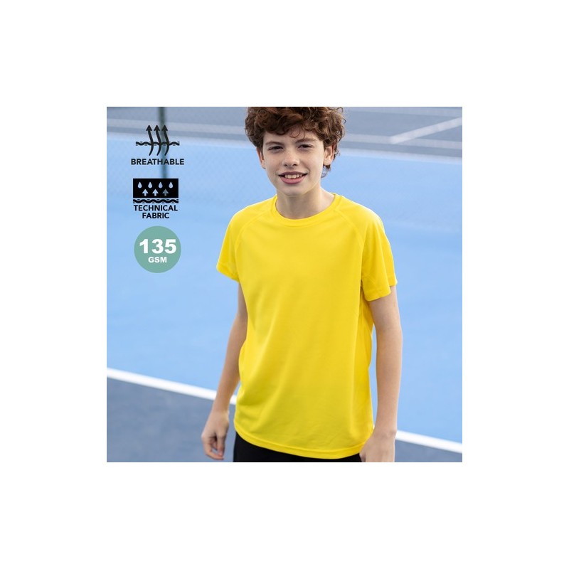 T-Shirt Enfant Personnalisable - Tecnic Plus Matières : polyester Taille textile : 6/8 ans Couleurs : noir cadeau affaires éléga