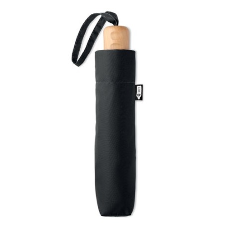 Parapluie pliable personnalisé TRALEE Matières : métal Couleurs : noir personnalisation rapide en France
