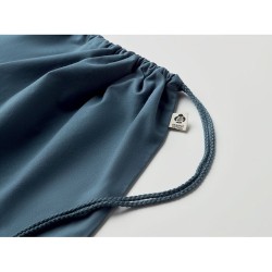 Sac à cordon personnalisé en coton organique YUKI COLOUR Matières : coton biologique Couleurs : bleu personnalisation sur mesure