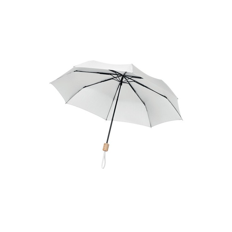Parapluie pliable personnalisé TRALEE Matières : métal Couleurs : blanc objet promotionnel éco-responsable
