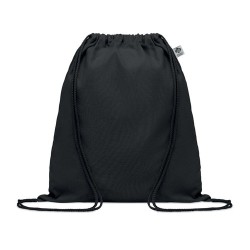 Sac à cordon personnalisé en coton organique YUKI COLOUR Matières : coton biologique Couleurs : noir impression haute définition