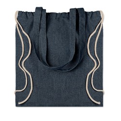 Sac en coton recyclé  MOIRA DUO Matières : coton recyclé Couleurs : bleu personnalisation rapide en France