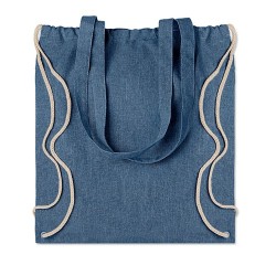 Sac en coton recyclé  MOIRA DUO Matières : coton recyclé Couleurs : bleu royal marquage laser ultra précis