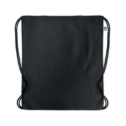 Sac à cordon personnalisé en coton organique YUKI COLOUR Matières : coton biologique Couleurs : noir accessoire événementiel uni