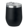 Verre double paroi 300ml  CHIN CHIN avec paille en acier personnalisée Matières : acier inoxydable Couleurs : noir goodies publi