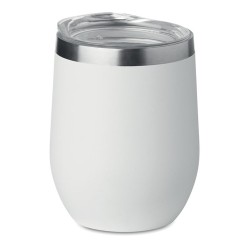 Verre double paroi 300ml  CHIN CHIN avec paille en acier personnalisée Matières : acier inoxydable Couleurs : blanc impression h