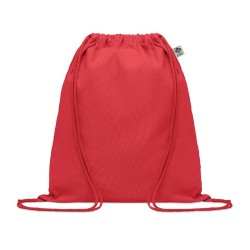 Sac à cordon personnalisé en coton organique YUKI COLOUR Matières : coton biologique Couleurs : rouge goodies publicitaire événe