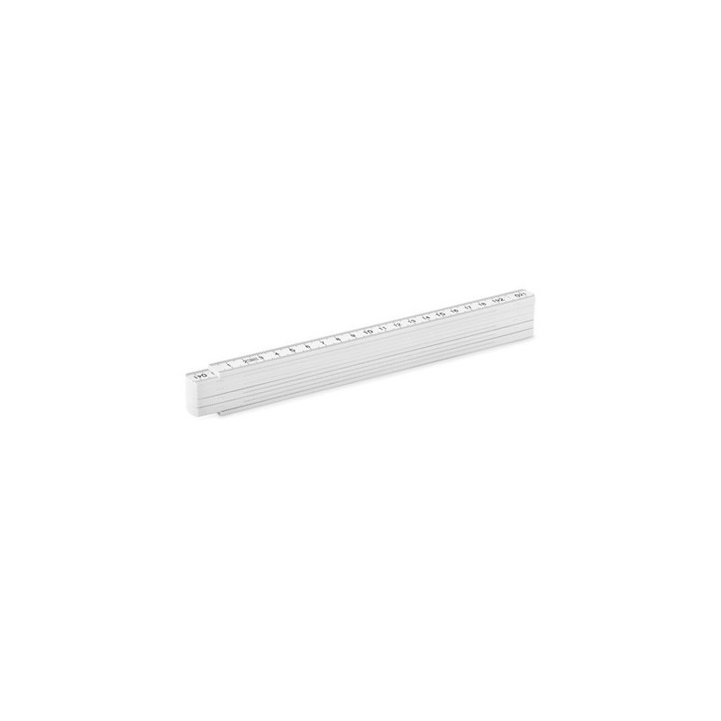 Règle pliable  de 2 mètres personnalisée Matières : polystyrène (PS) Couleurs : blanc