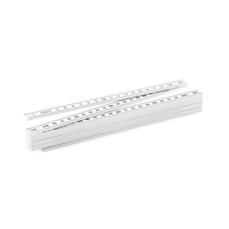 Règle pliable  de 2 mètres personnalisée Matières : polystyrène (PS) Couleurs : blanc personnalisable avec votre logo