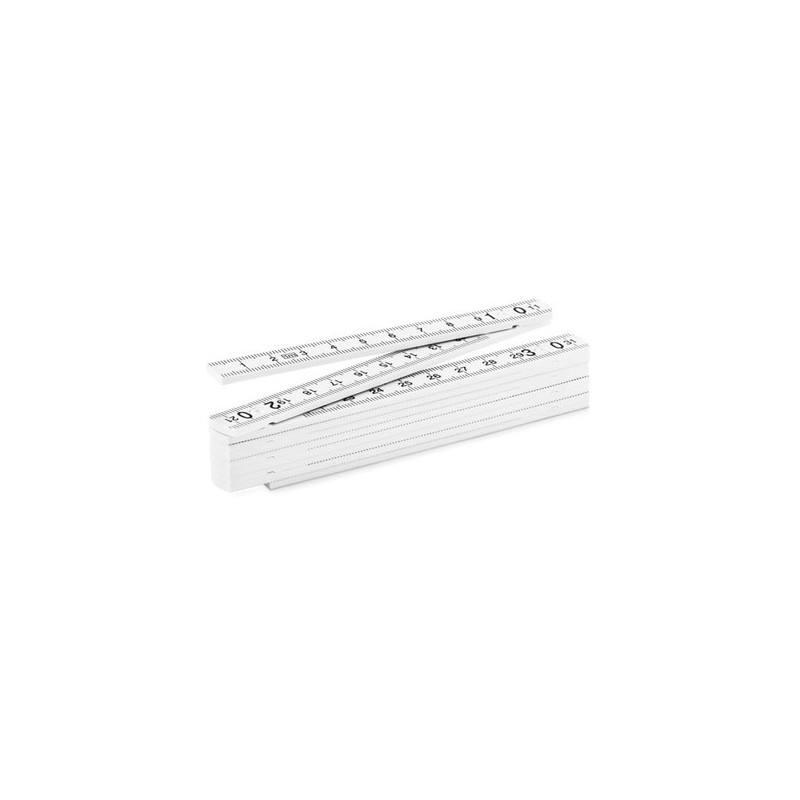 Règle Pliable Personnalisée 1 Mètre - METER Matières : polystyrène (PS) Couleurs : blanc personnalisable avec votre logo