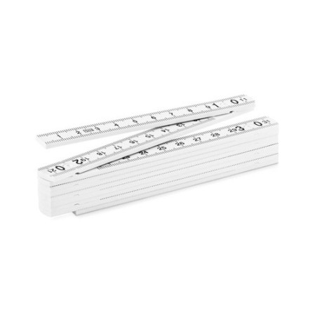 Règle Pliable Personnalisée 1 Mètre - METER Matières : polystyrène (PS) Couleurs : blanc personnalisable avec votre logo