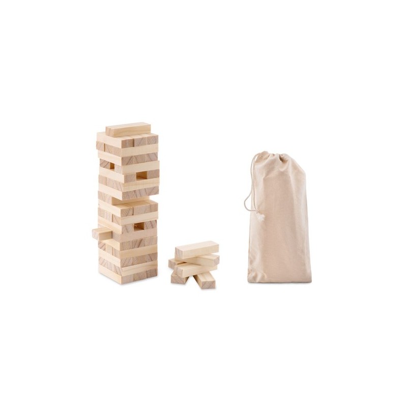 Tour à empiler personnalisée dans pochette - PISA Matières : bois Couleurs : bois