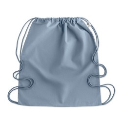 Sac à cordon personnalisé en coton organique YUKI COLOUR Matières : coton biologique Couleurs : bleu bébé impression logo haute 