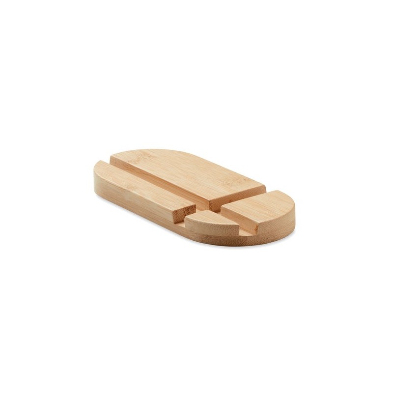 Support Pratique en Bambou Personnalisé pour Tablette/Smartphone ROBIN Matières : bambou Couleurs : bois
