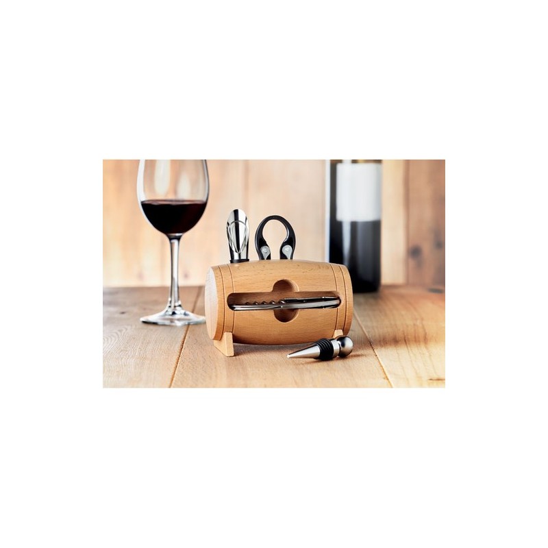 Accessoires à vin pratiques et personnalisés en mini tonneau BOTA 4 Matières : bois Couleurs : bois impression haute définition