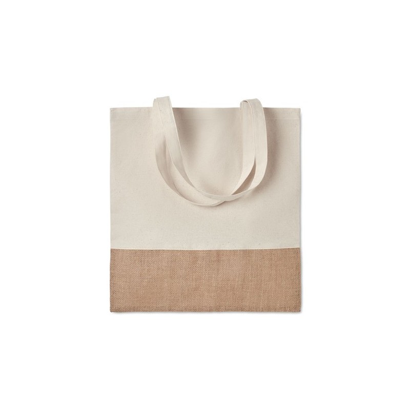 Sac à provisions en jute personnalisable INDIA TOTE Matières : coton Couleurs : beige