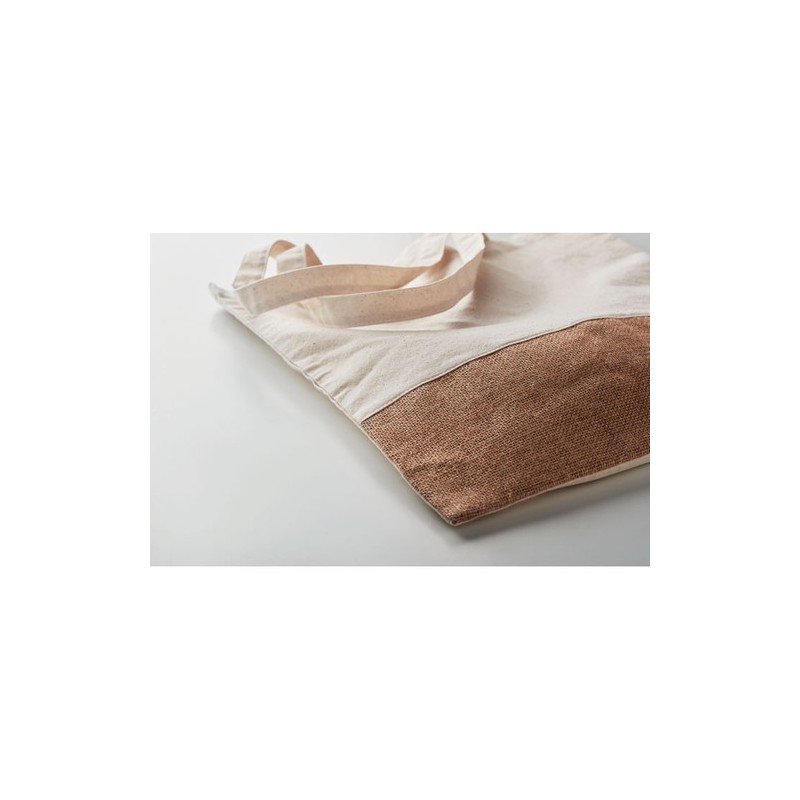 Sac à provisions en jute personnalisable INDIA TOTE Matières : coton Couleurs : beige personnalisable avec votre logo