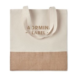 Sac à provisions en jute personnalisable INDIA TOTE Matières : coton Couleurs : beige cadeau entreprise pas cher