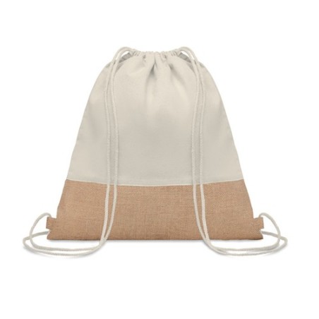 Sac à cordon  avec détails en jute - INDIA Matières : coton Couleurs : beige