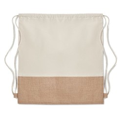 Sac à cordon  avec détails en jute - INDIA Matières : coton Couleurs : beige 2