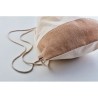 Sac à cordon  avec détails en jute - INDIA Matières : coton Couleurs : beige cadeau entreprise pas cher