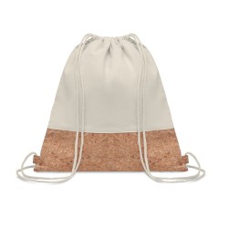Sac à cordon  en liège - ILLA Matières : coton Couleurs : beige
