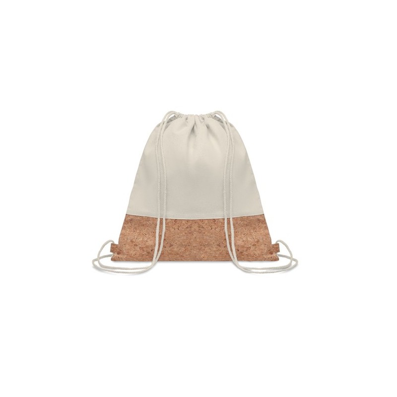 Sac à cordon  en liège - ILLA Matières : coton Couleurs : beige