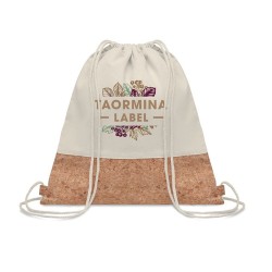 Sac à cordon  en liège - ILLA Matières : coton Couleurs : beige goodies publicitaire événementiel