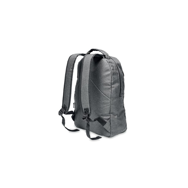 Sac à dos  600D RPET 2 tons - SIENA Matières : PET recyclé Couleurs : noir personnalisable avec votre logo